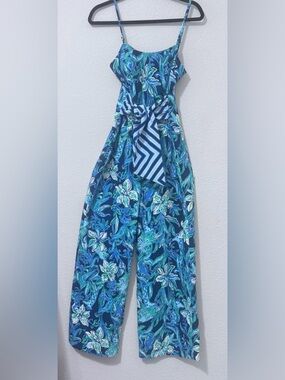 Lilly Pulitzer Nila Wide Leg Floral Sleeveless Jumpsuit  Size 2